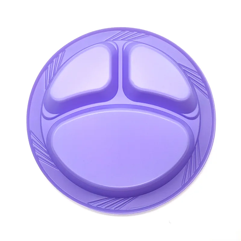 10 inch wegwerpbare ronde plastic plaat met 3 compartimenten