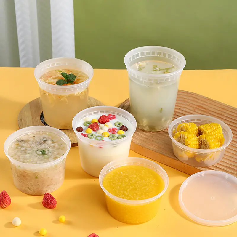 12oz doorzichtige ronde Deli plastic voedselcontainer